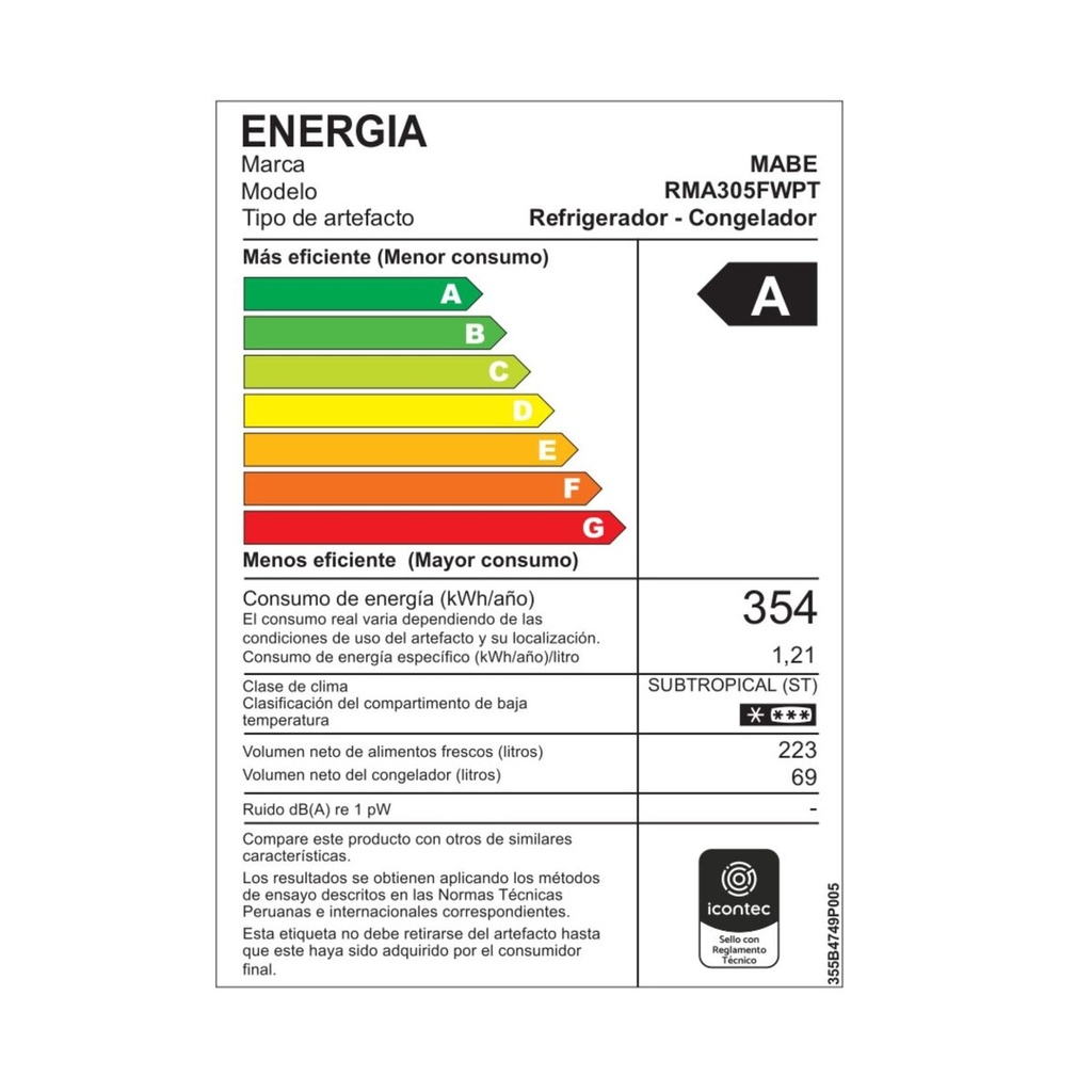 Refrigeradora MABE Platinum 292L