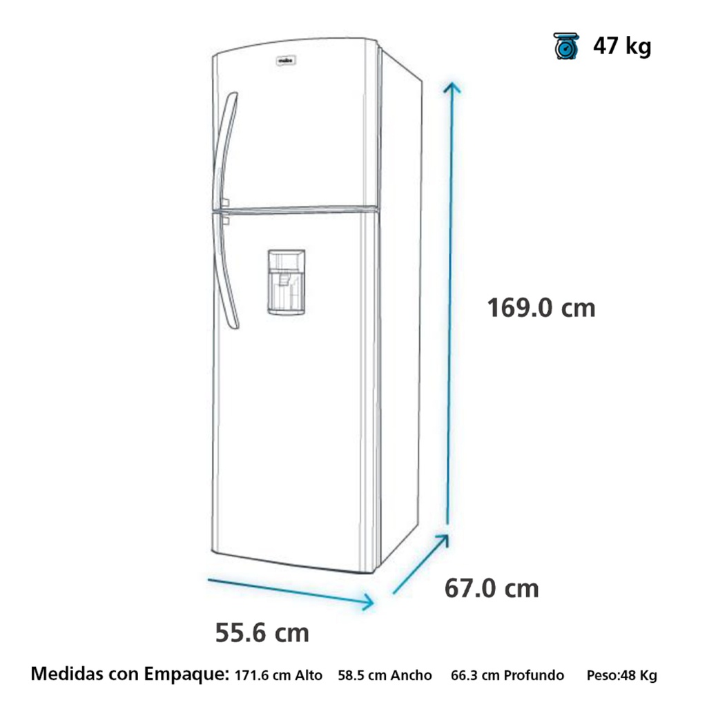 Refrigeradora MABE platinum 264L