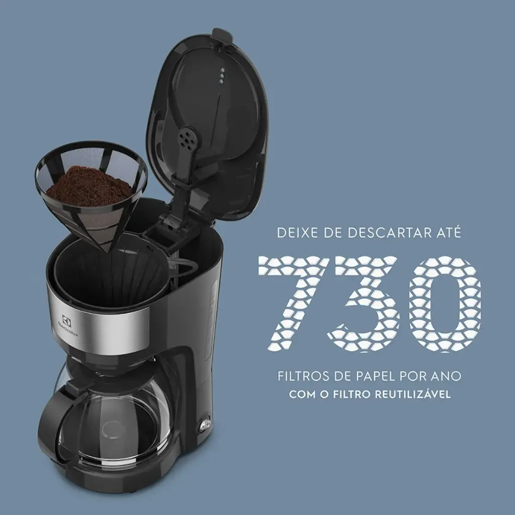 Cafetera Eléctrica Inoxidable 30 Tazas expresso Efficient Electrolux