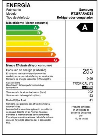 Refrigeradora SAMSUNG Top freezer 255L