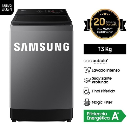 [WA13CG5441BDPE] Lavadora SAMSUNG 13kg Ecobubble gris