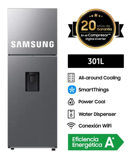 [RT31DG5220S9PE] Refrigeradora SAMSUNG Top Mount Freezer 301L Silver